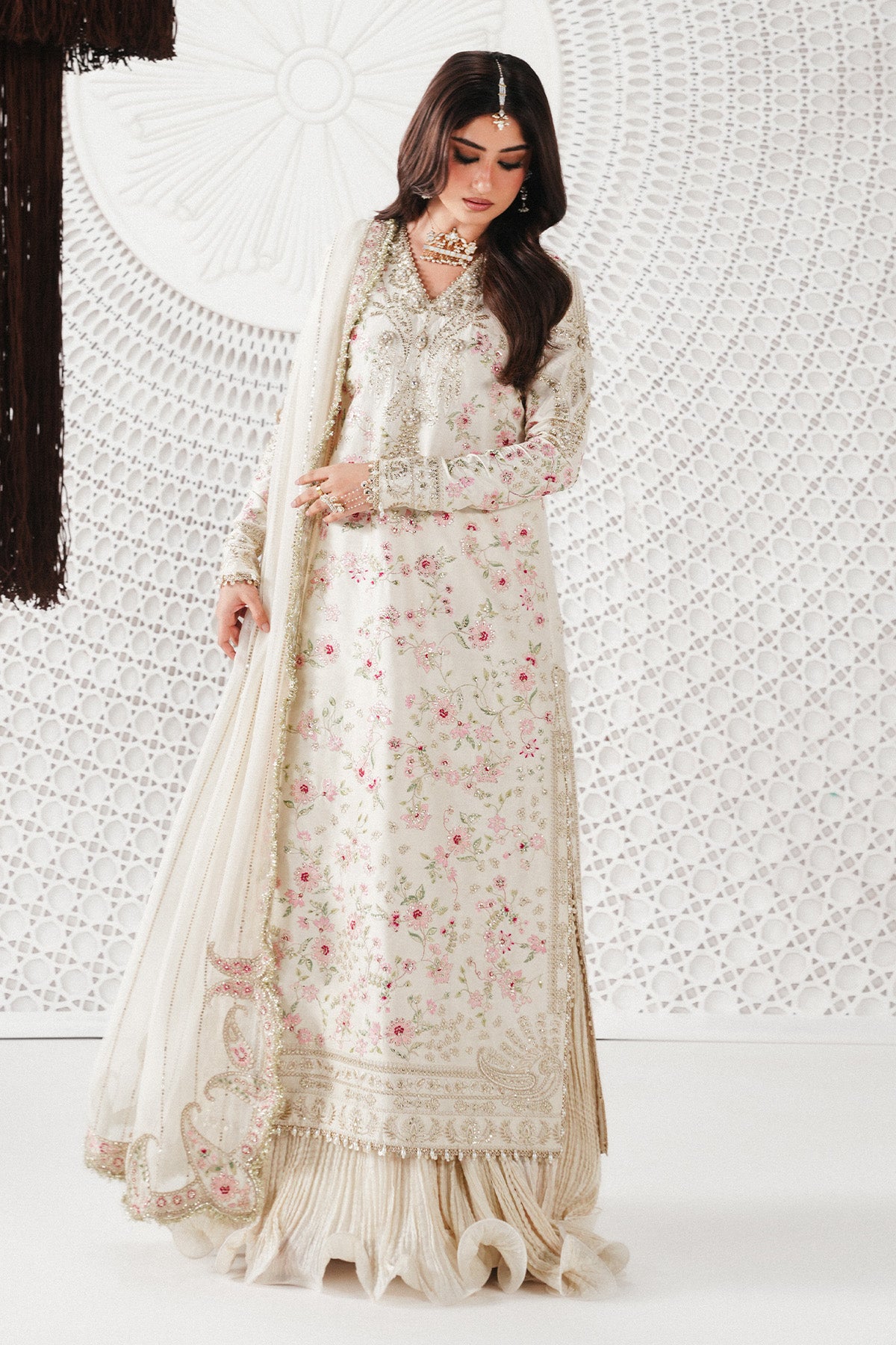 Saad Bin Shahzad Hala – off-white embroidered raw silk sharara suit from Festive Pret'26
