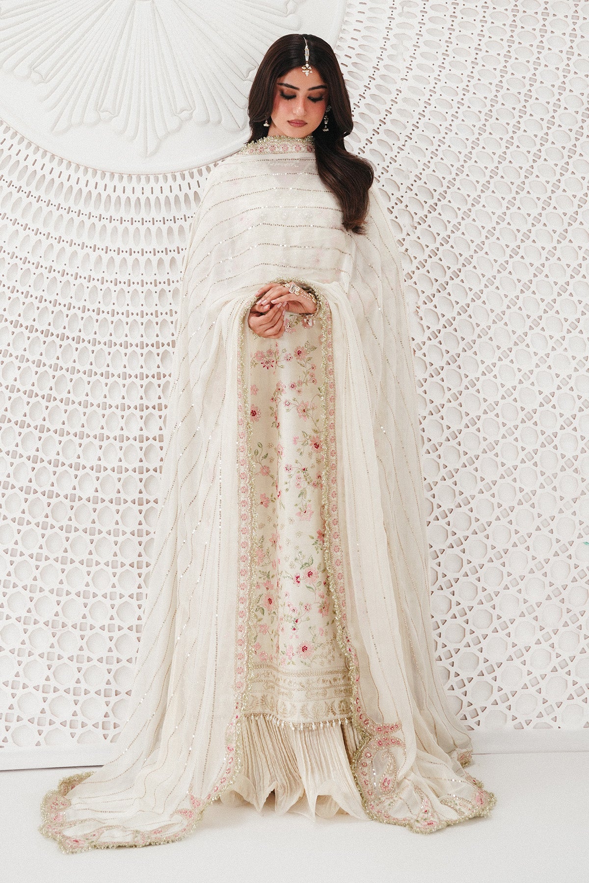 Saad Bin Shahzad Hala – off-white embroidered raw silk sharara suit from Festive Pret'26 – view 5
