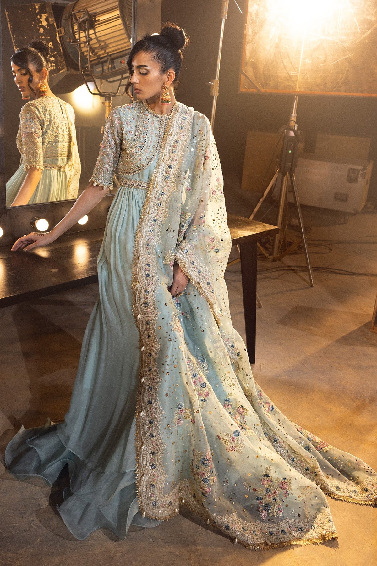 Saad Bin Shahzad Bella – powder blue embroidered pishwas from Lolita'24